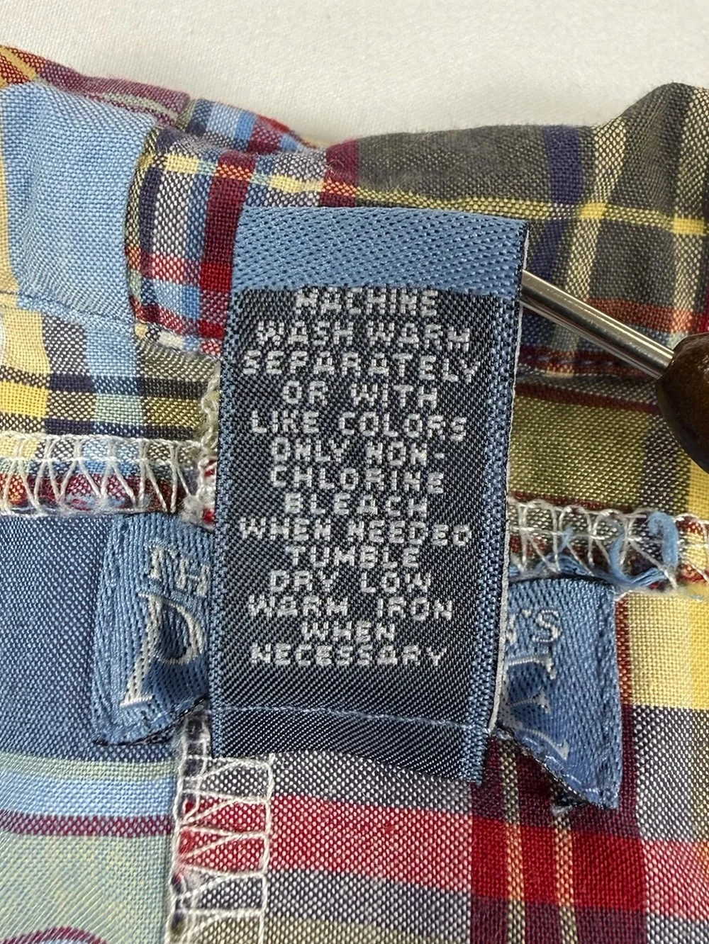 THE CHILDREN’S PLACE Madras Plaid Patchwork Button Front Shirt 24M Cotton Preppy
